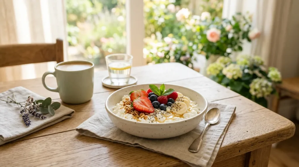 Bol de Cottage Cheese aux Fruits
