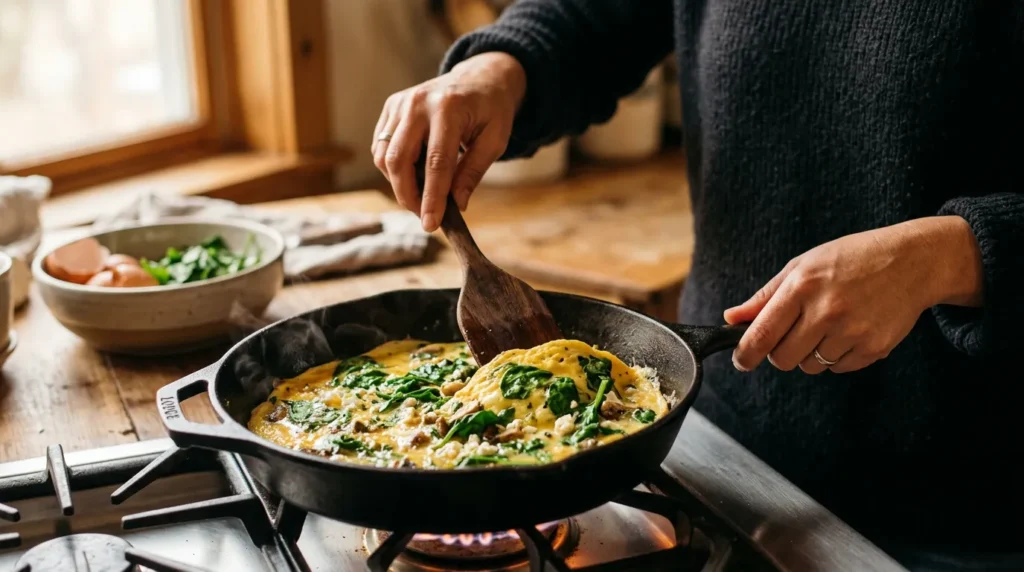 Omelette Protéinée aux Épinards