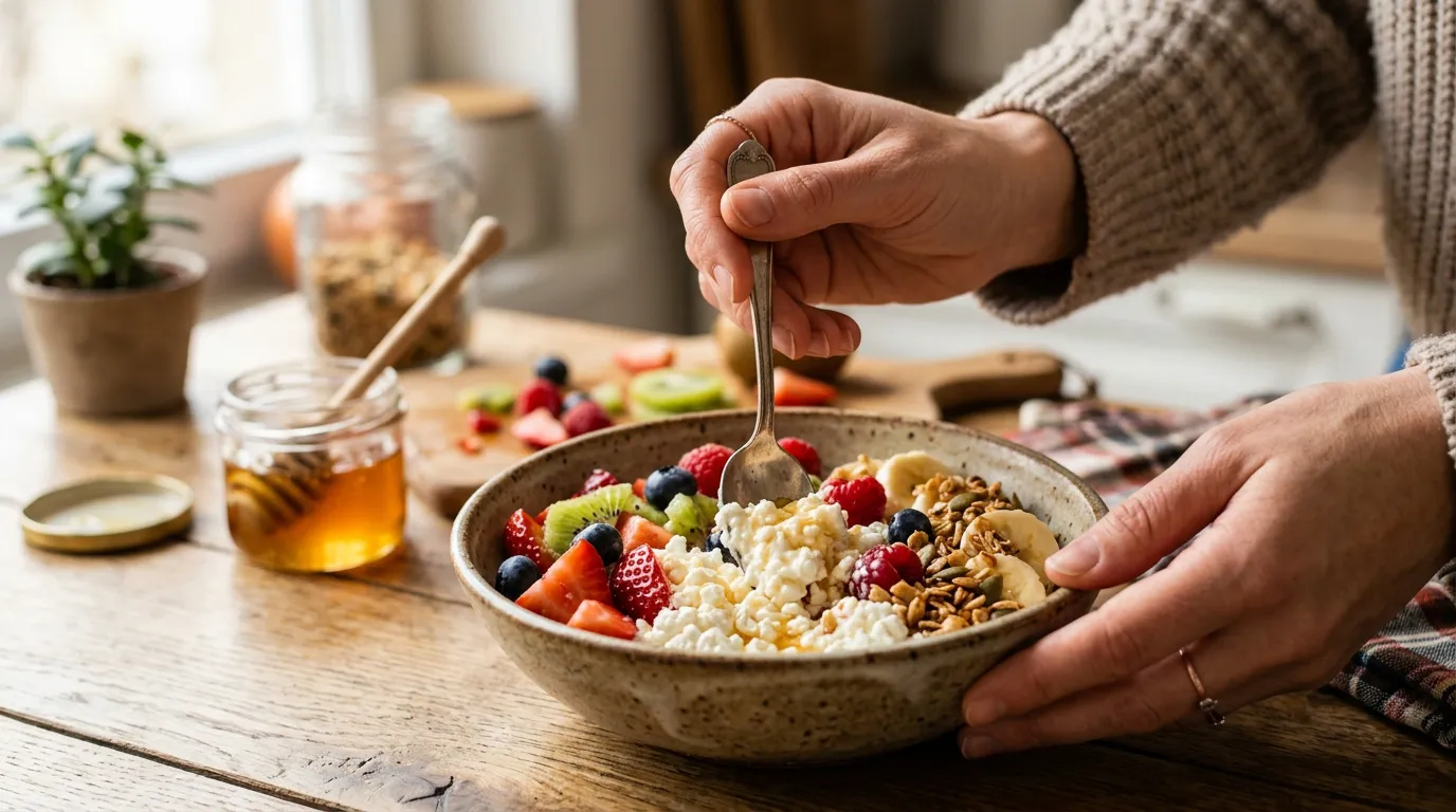 Bol de Cottage Cheese aux Fruits