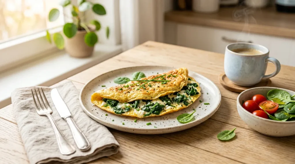 Omelette Protéinée aux Épinards