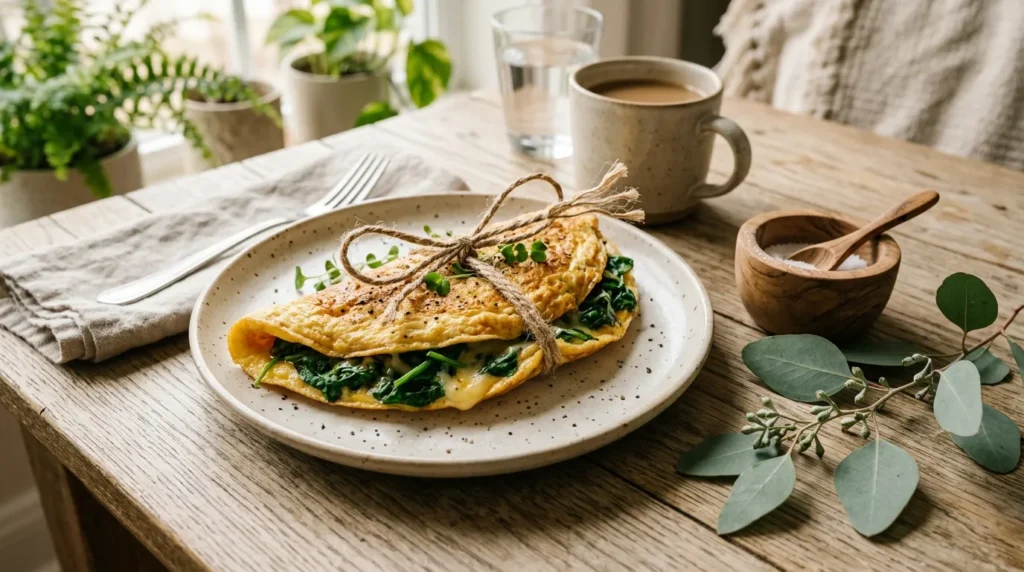 Omelette Protéinée aux Épinards