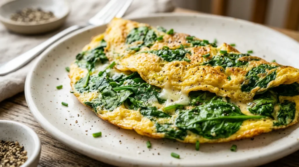 Omelette Protéinée aux Épinards