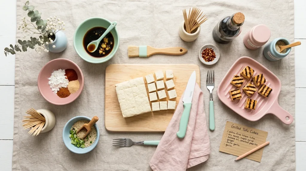 Cubes de Tofu Grillés au Soja